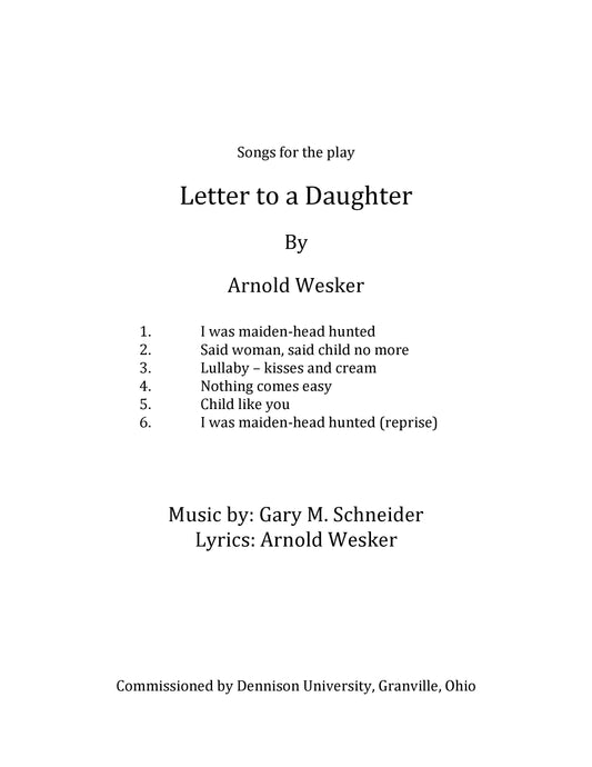 Songs from "Letter to a Daughter"