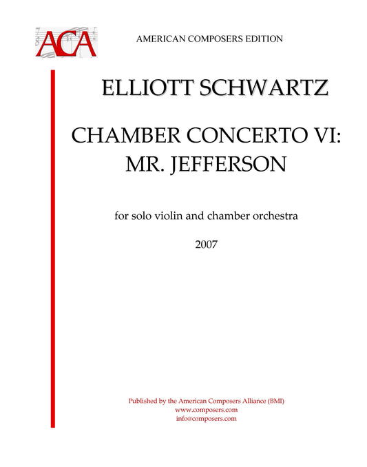 CHAMBER CONCERTO VI: MR JEFFERSON