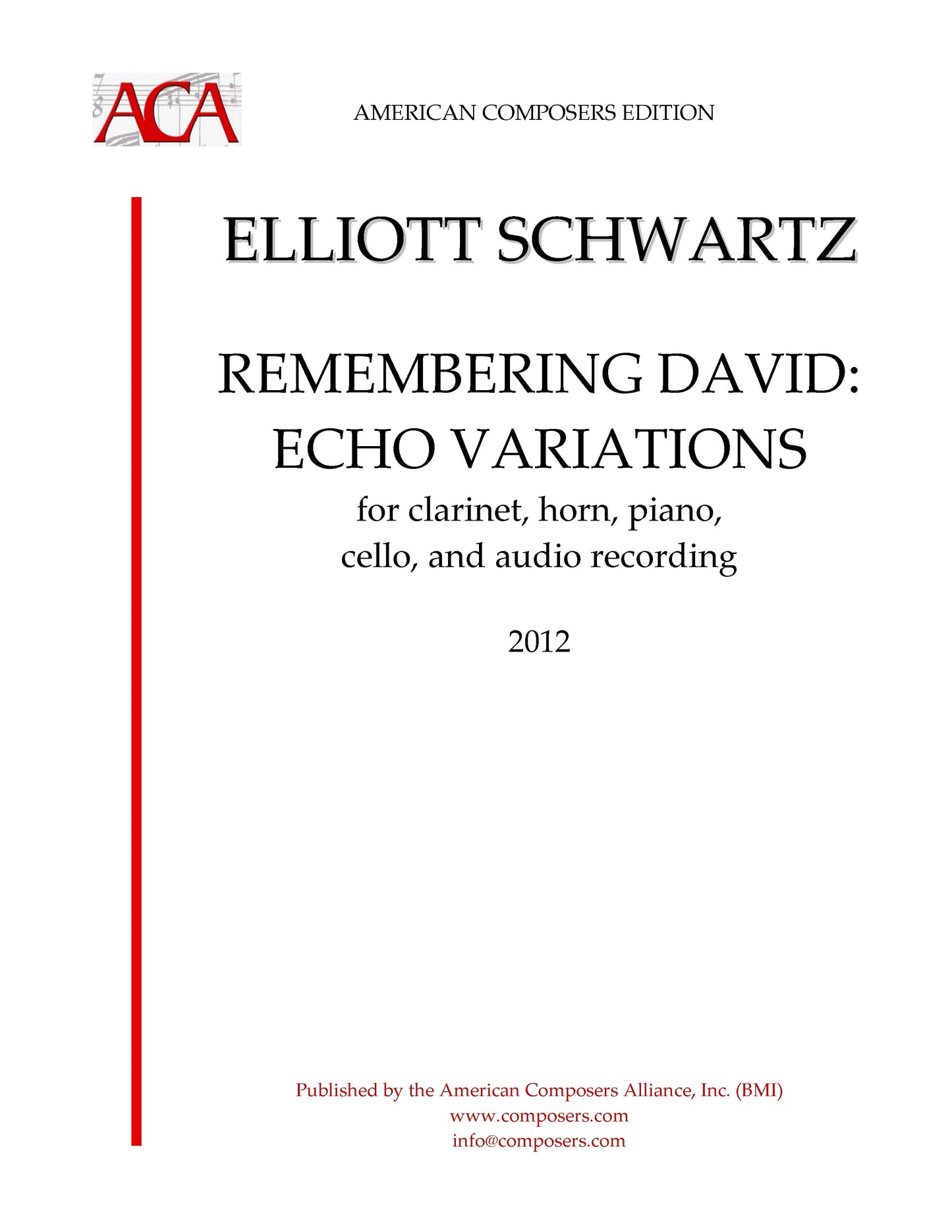 REMEMBERING DAVID: ECHO VARIATIONS