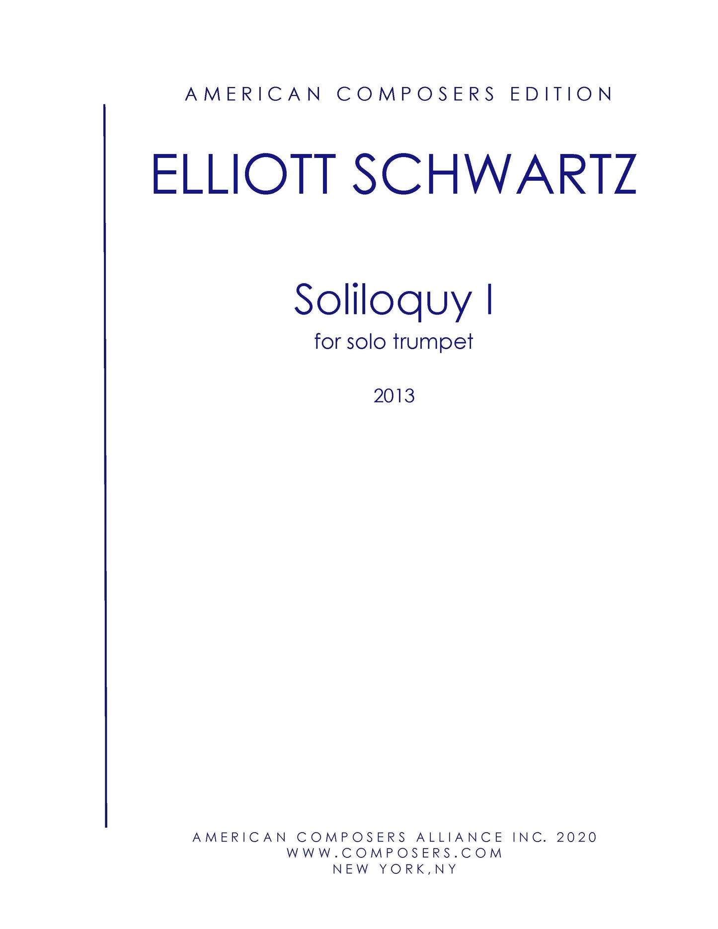 SOLILOQUY I FOR SOLO TRUMPET