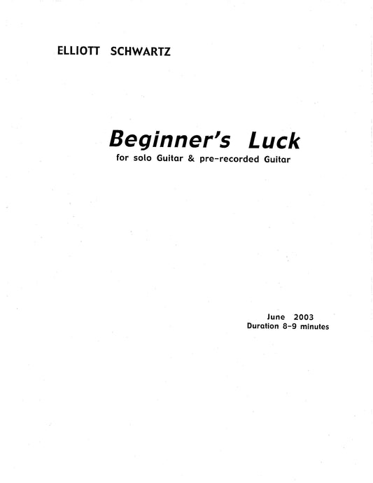 BEGINNER'S LUCK