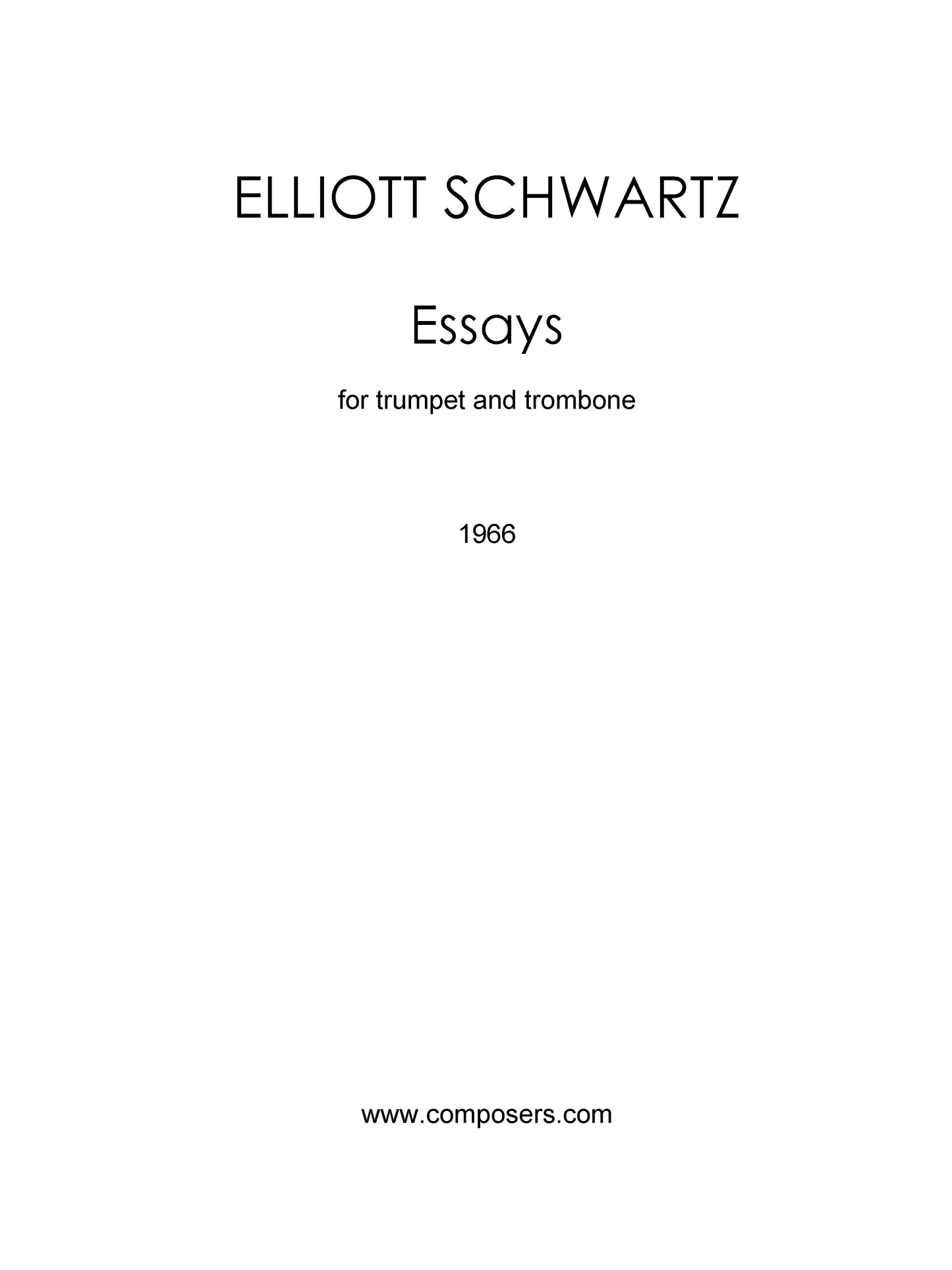 ESSAYS for TRUMPET AND TROMBONE