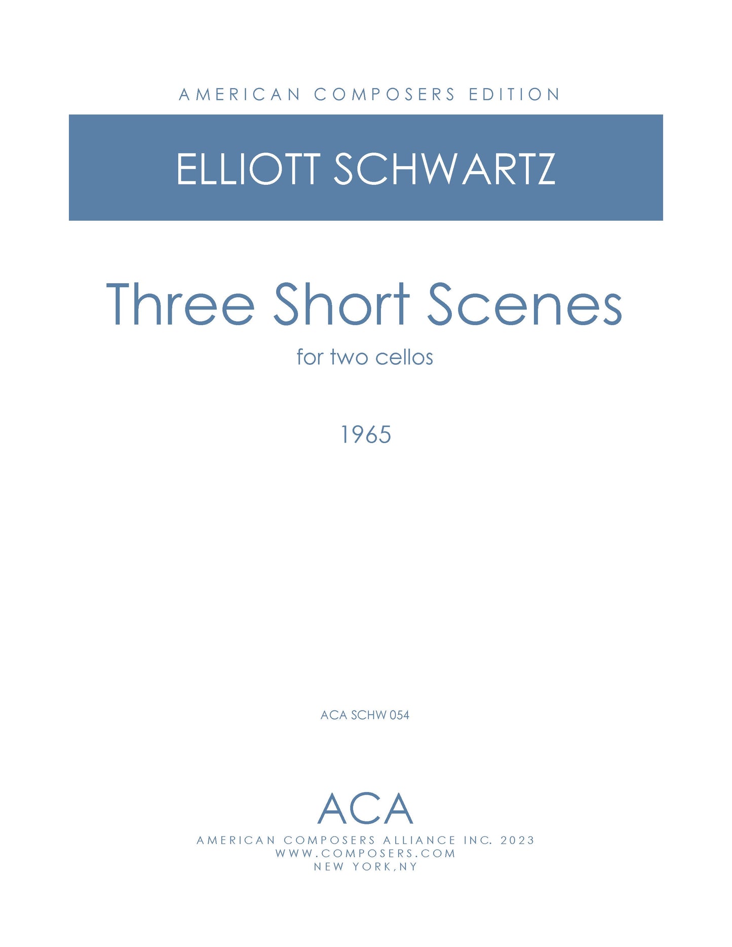 THREE SHORT SCENES FOR TWO CELLOS