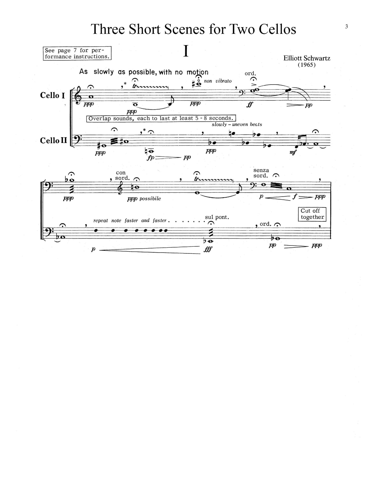 THREE SHORT SCENES FOR TWO CELLOS