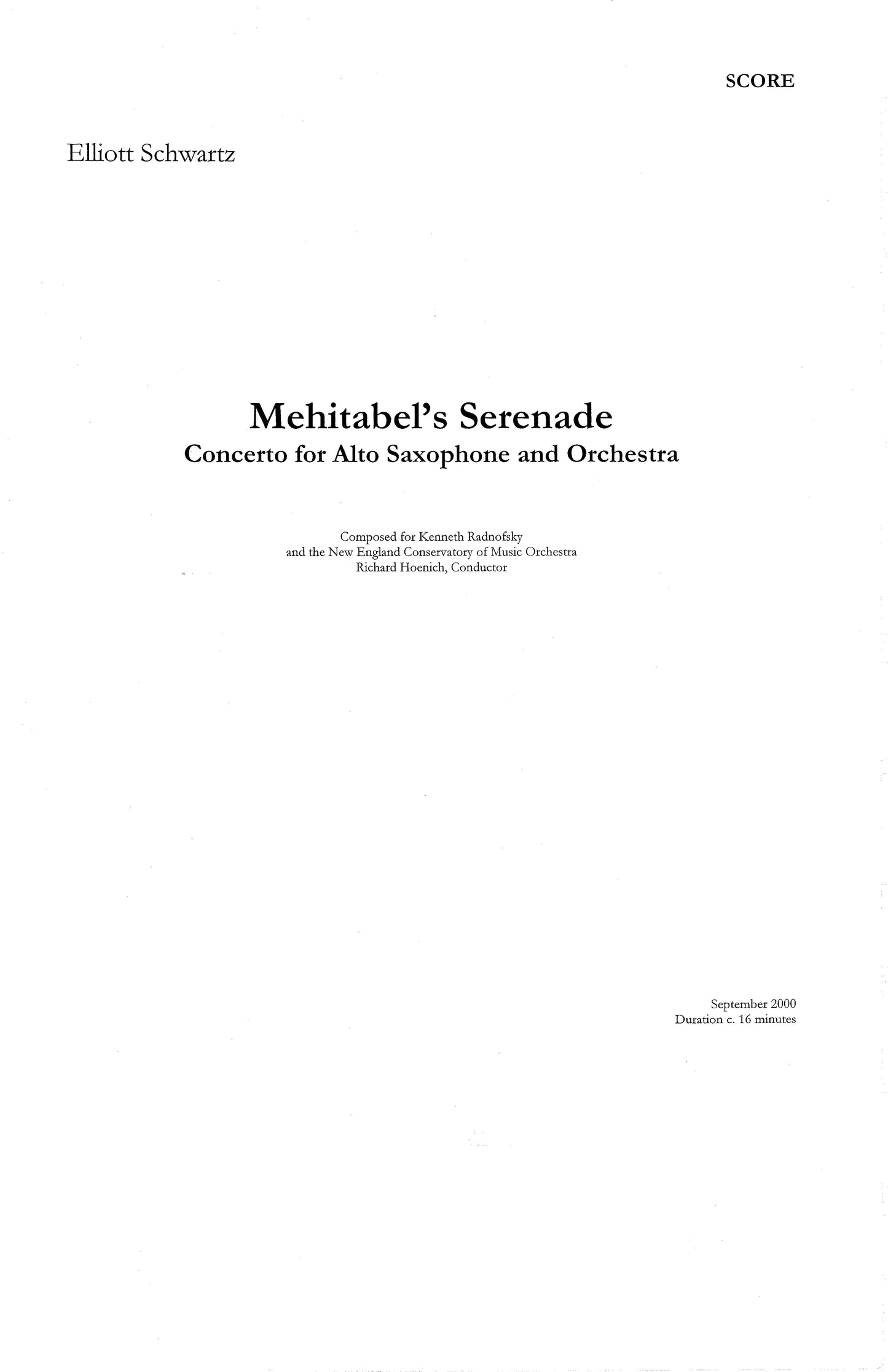 MEHITABEL'S SERINADE