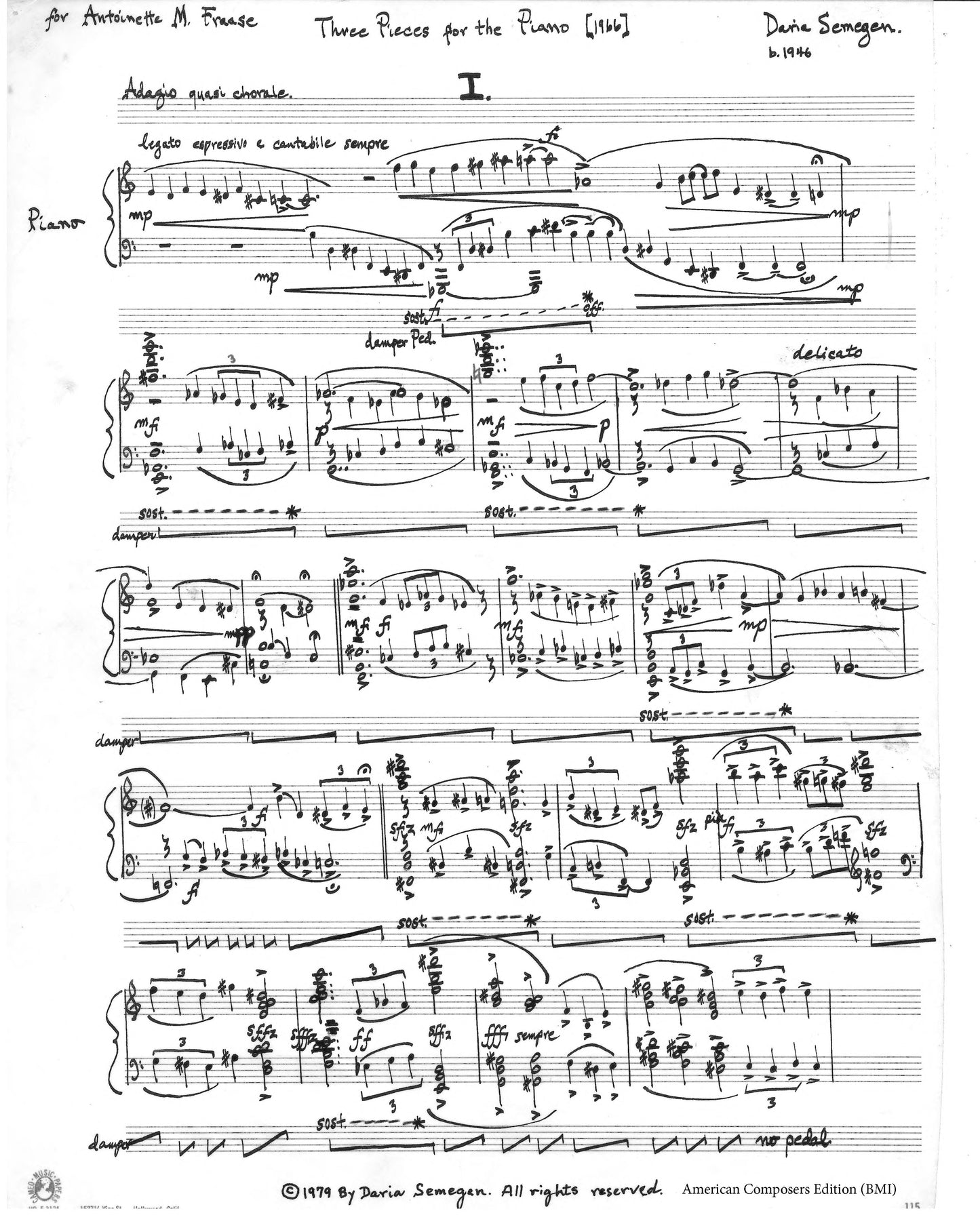 THREE PIECES FOR PIANO