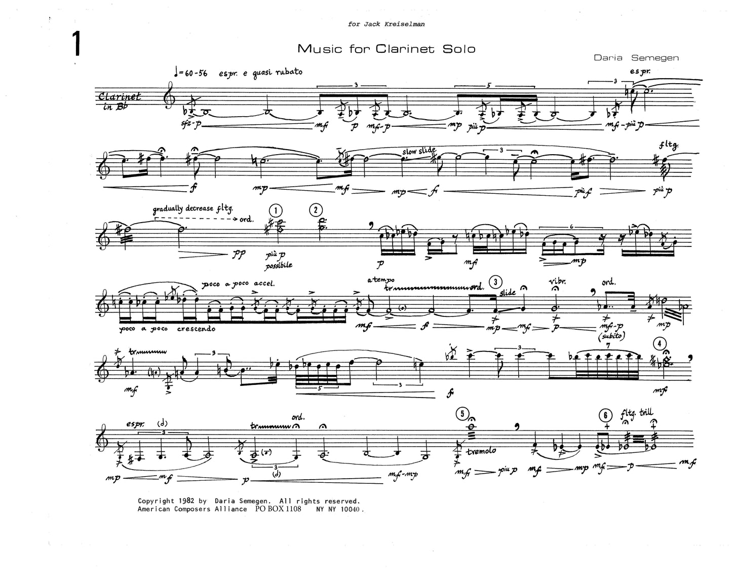 MUSIC FOR CLARINET SOLO