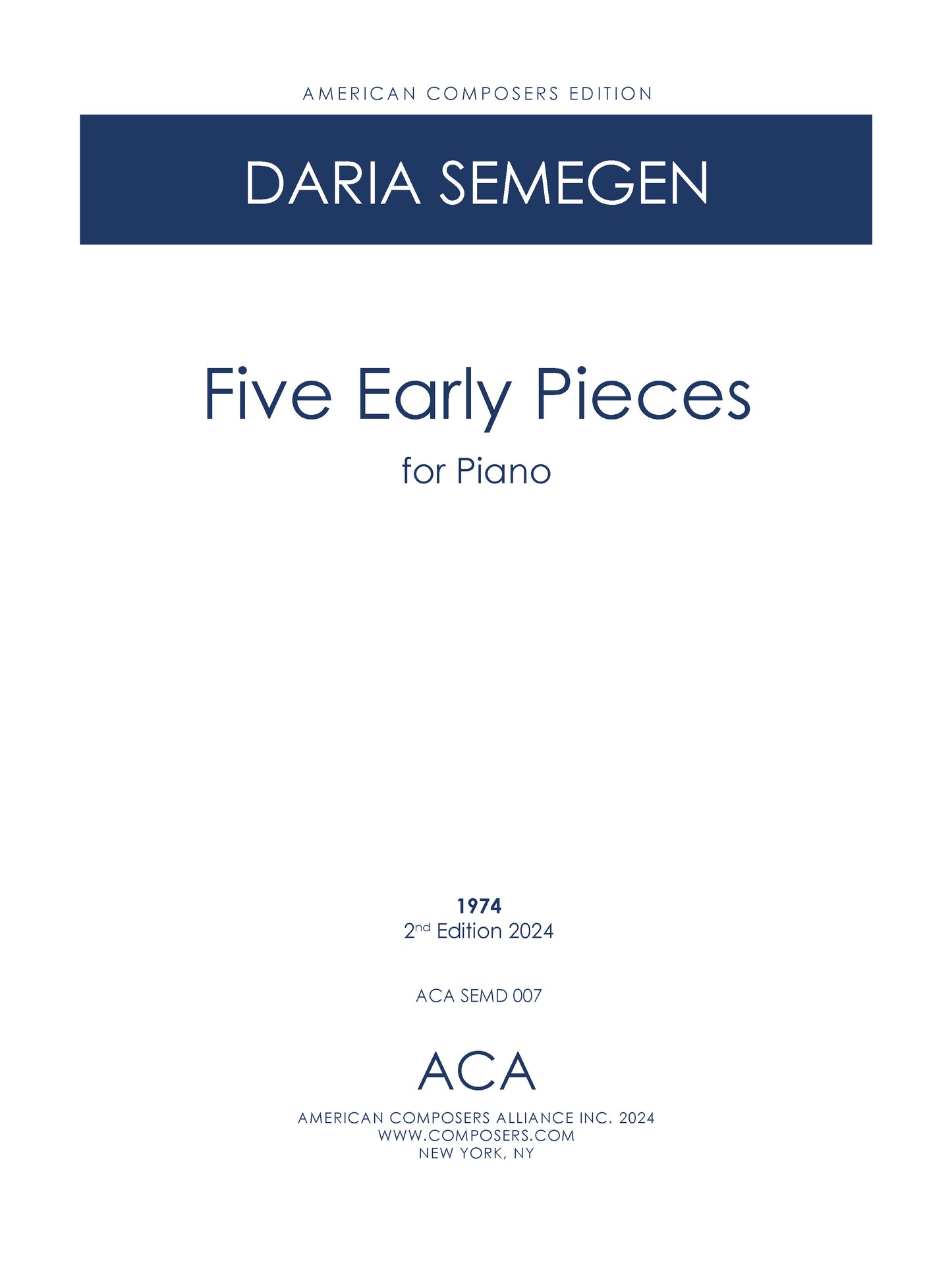 Five Early Pieces