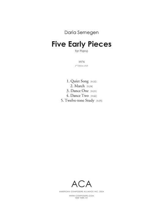 Five Early Pieces