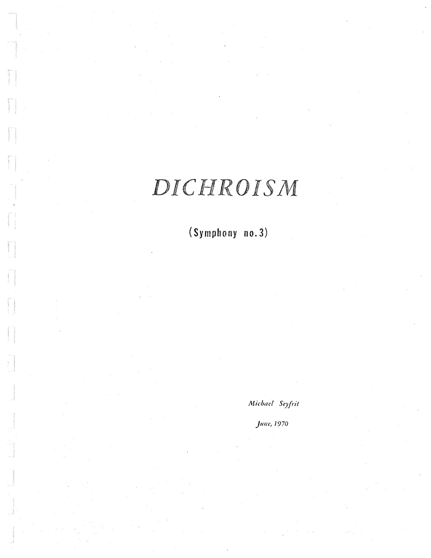 DICHROISM (Symphony No. 3)