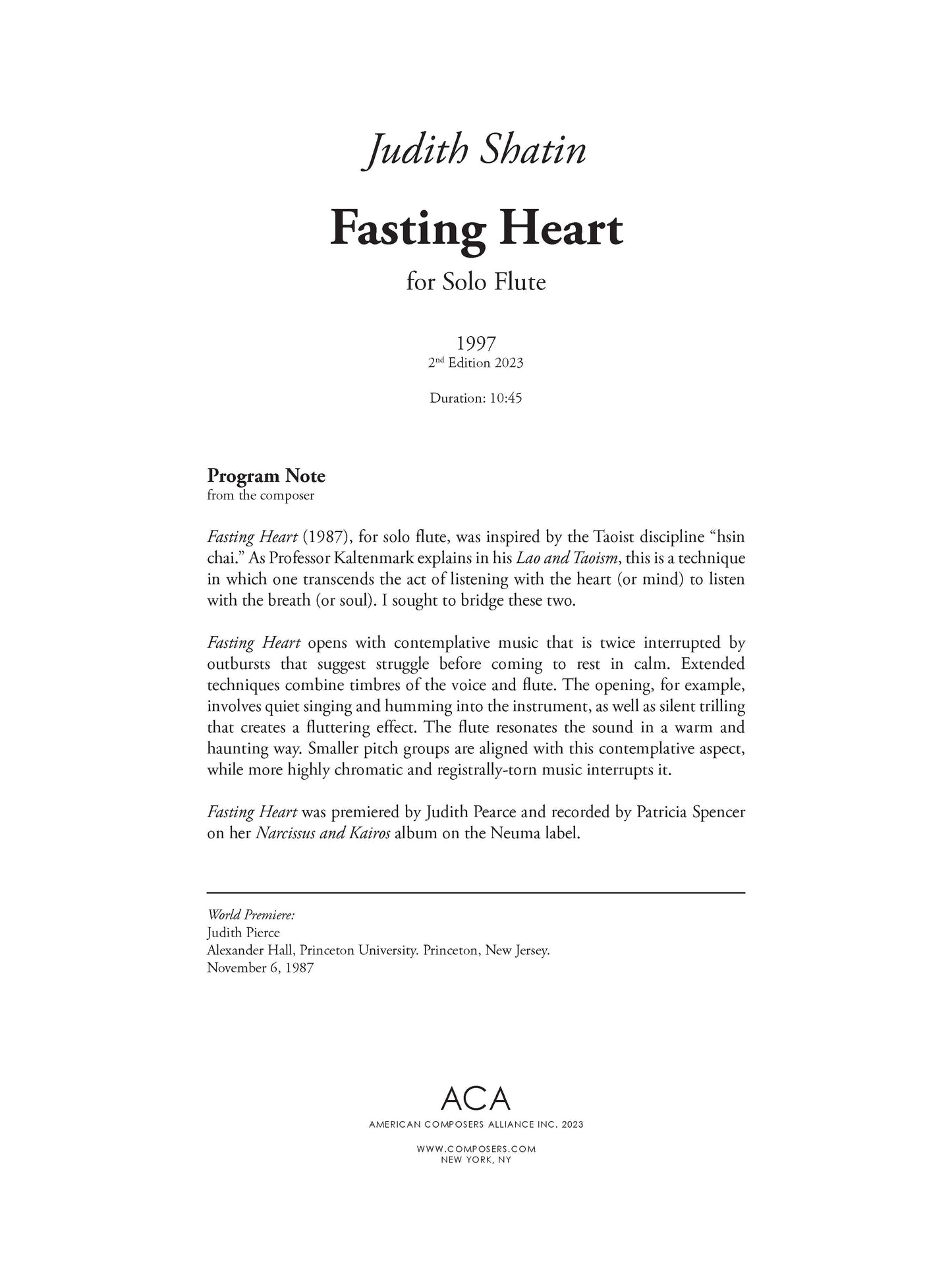 Fasting Heart