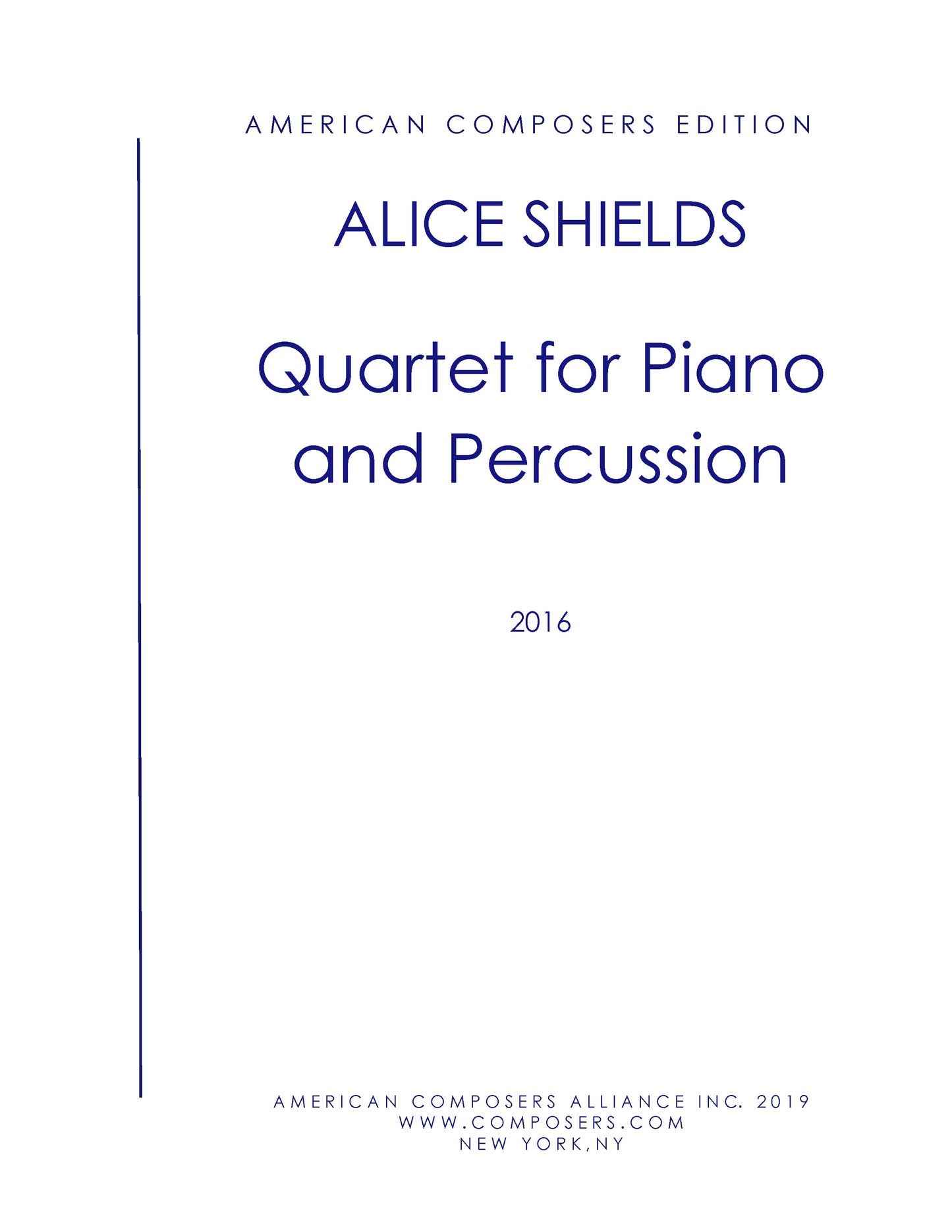 QUARTET FOR PIANO AND THREE PERCUSSION