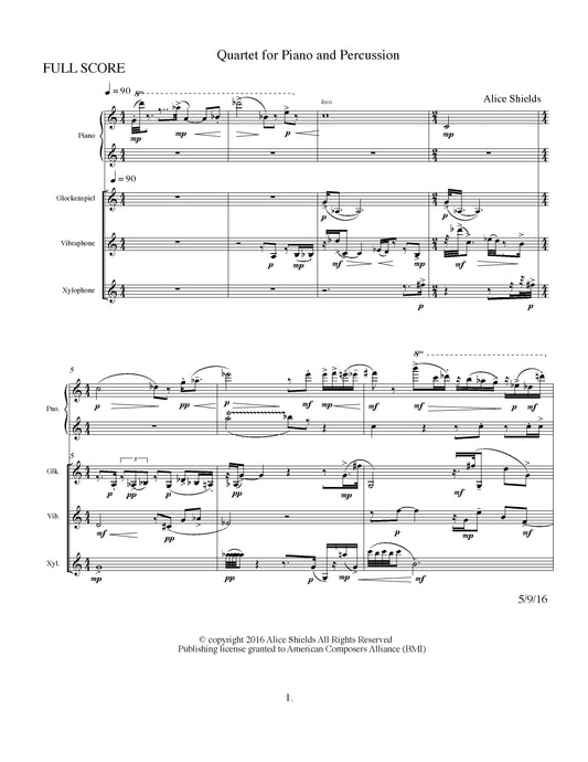 QUARTET FOR PIANO AND THREE PERCUSSION