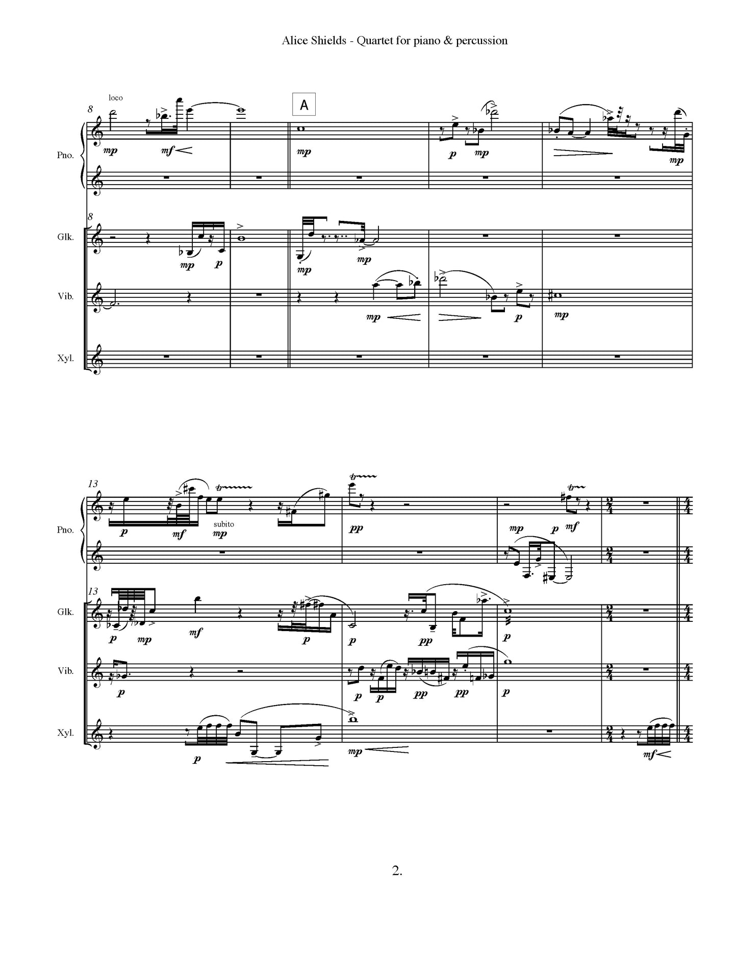 QUARTET FOR PIANO AND THREE PERCUSSION