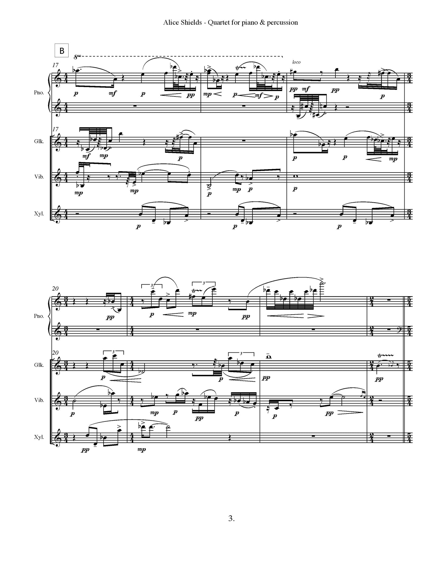 QUARTET FOR PIANO AND THREE PERCUSSION