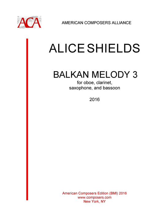 Balkan Melody 3 for wind quartet