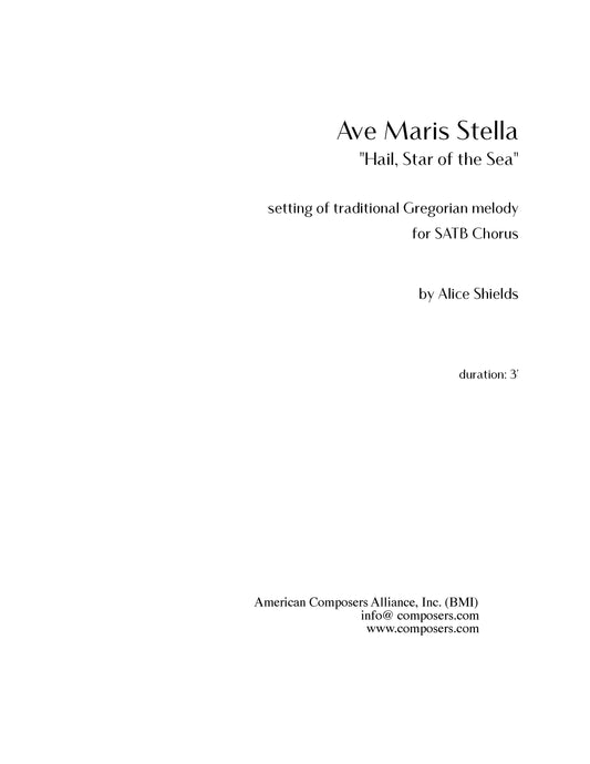 Ave Maris Stella