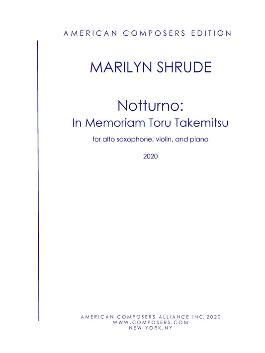 NOTTURNO: IN MEMORIUM TORU TAKEMITSU - Violin