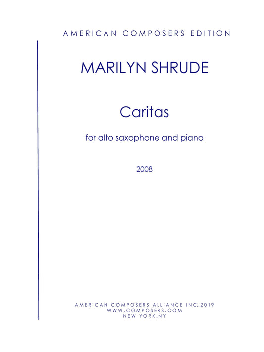 CARITAS FOR ALTO SAXOPHONE AND PIANO