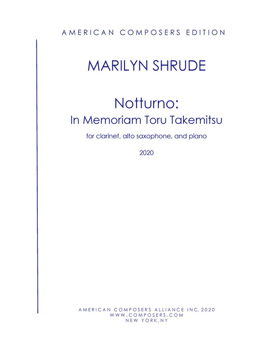 NOTTURNO: IN MEMORIUM TORU TAKEMITSU - Clarinet