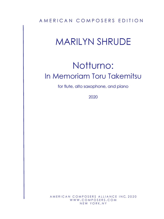 NOTTURNO: IN MEMORIUM TORU TAKEMITSU - Flute