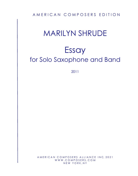 ESSAY FOR SOLO SAXOPHONE AND BAND