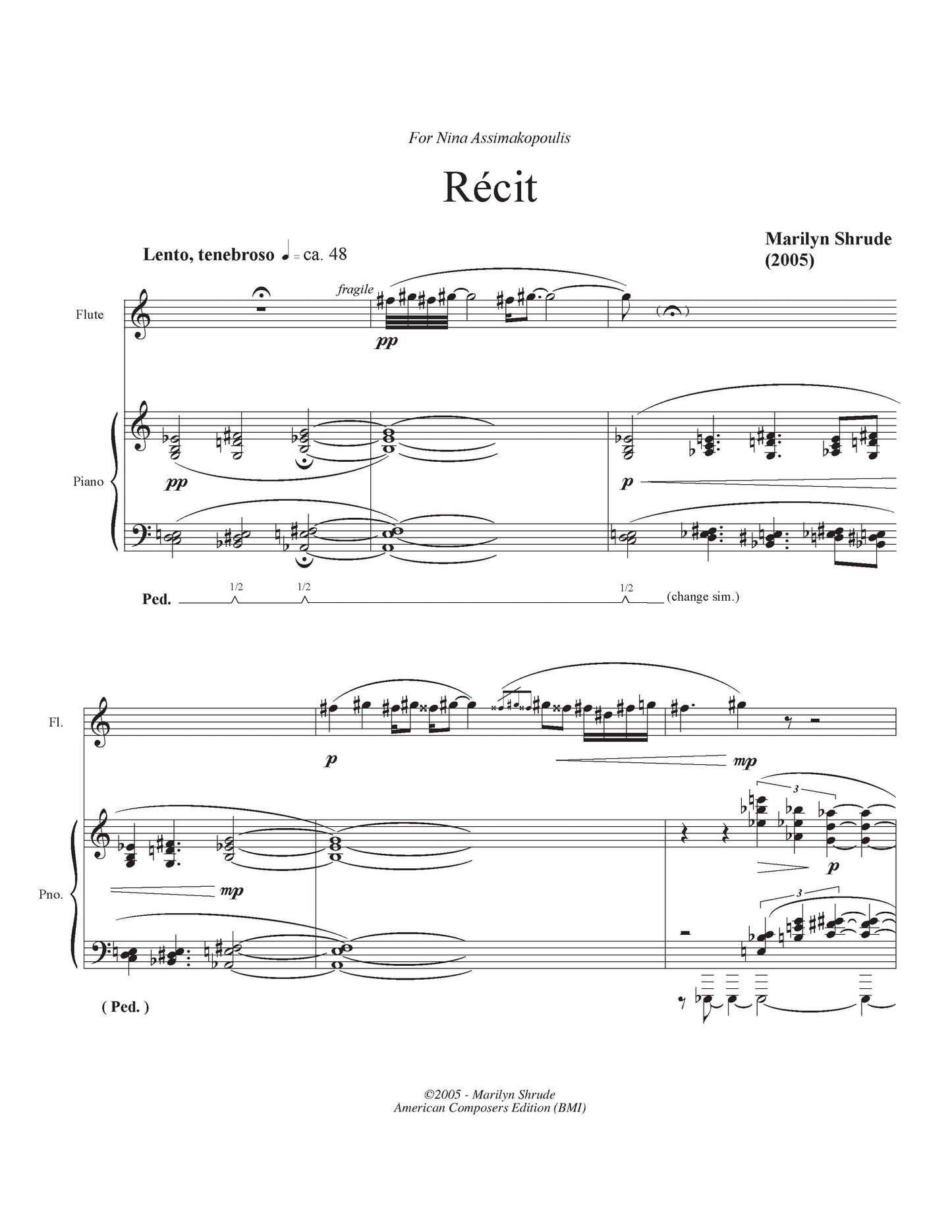 Recit for Flute and Piano