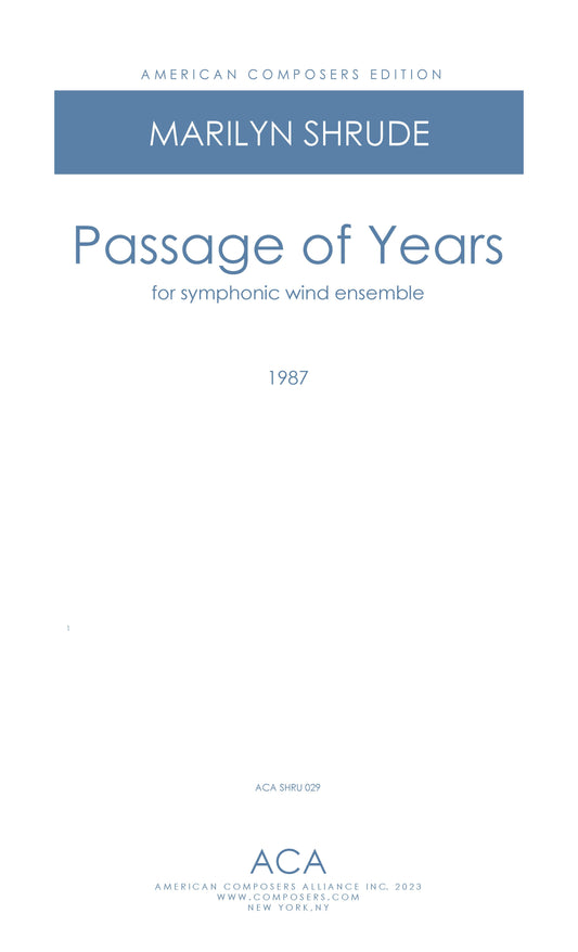 PASSAGE OF YEARS