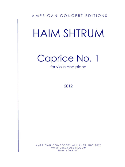 Caprice No. 1 for Violin and Piano