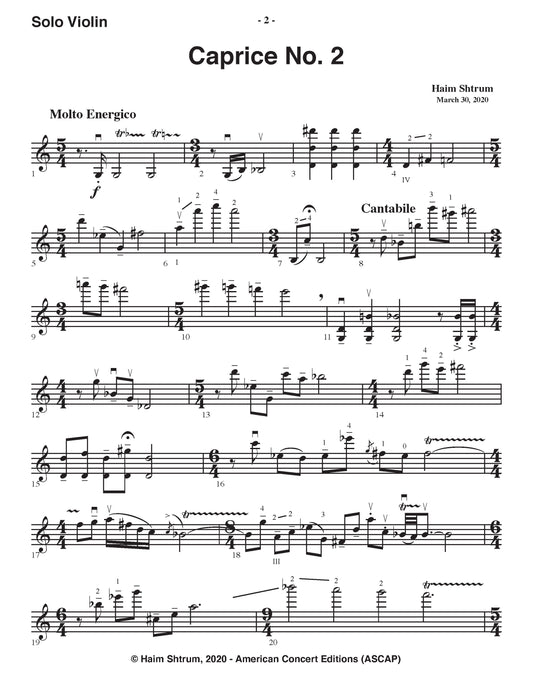 Caprice No. 2 for Solo Violin