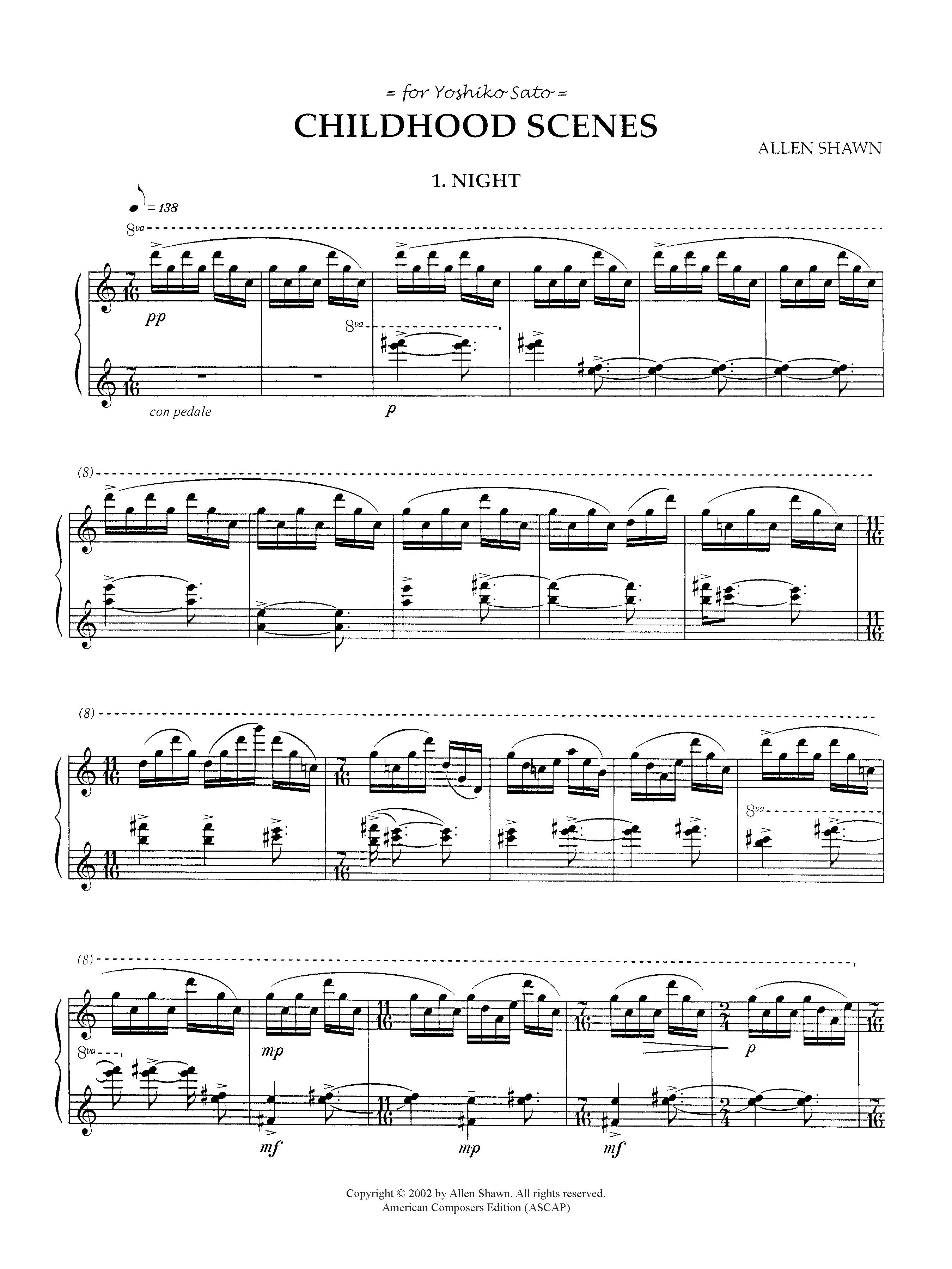 Childhood Scenes – American Composers Alliance
