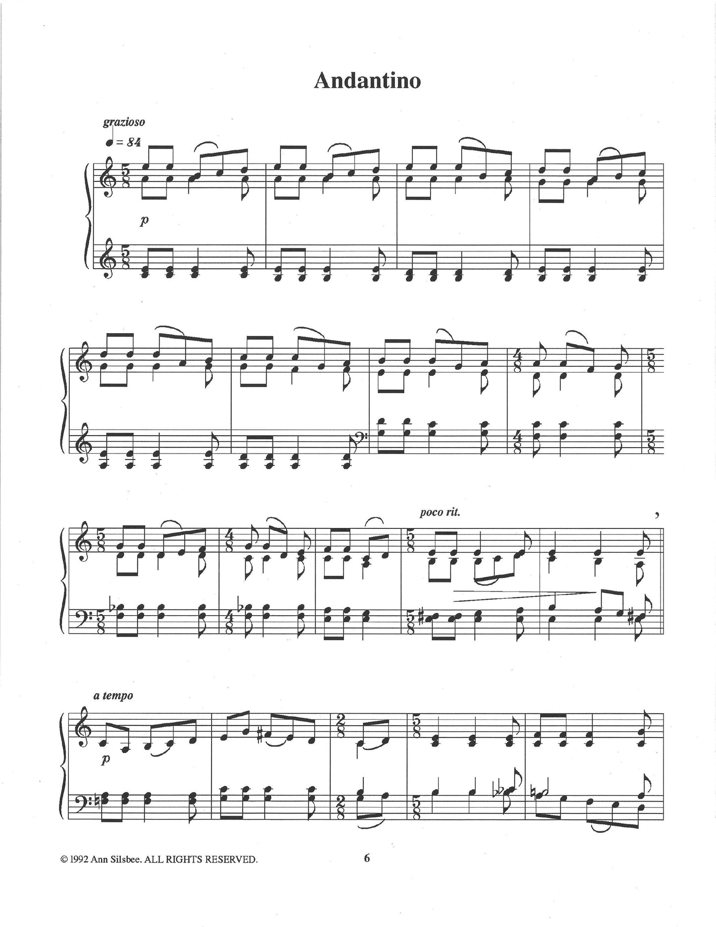 FIVE SHORT PIECES FOR PIANO