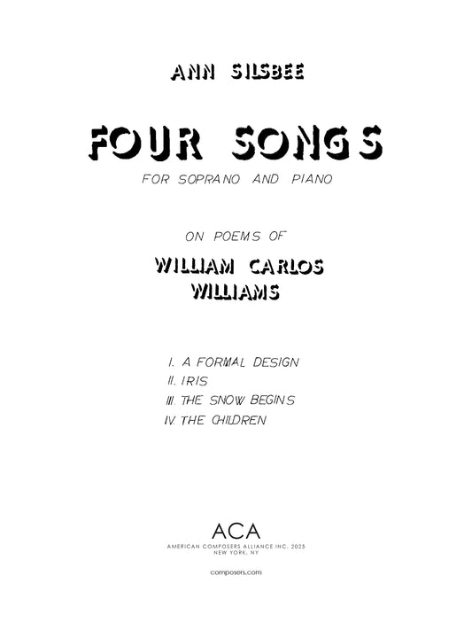 Four Songs on Poems of William Carlos Williams