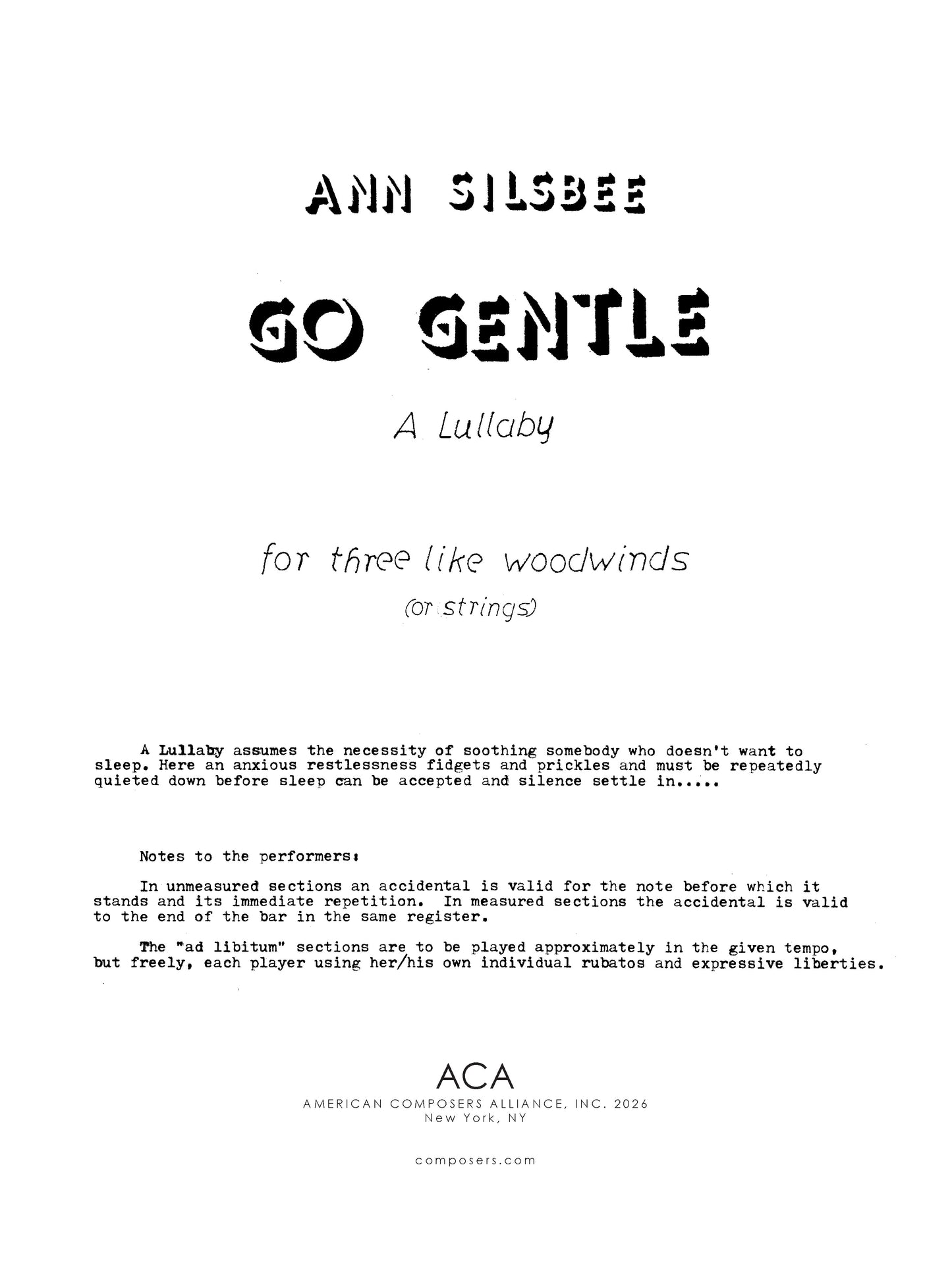 Go Gentle (A Lullaby)