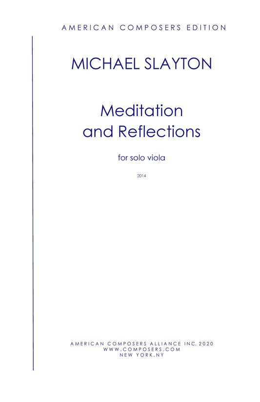 MEDITATION AND REFLECTIONS