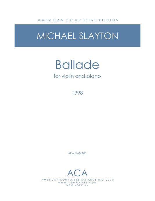 BALLADE for violin and piano