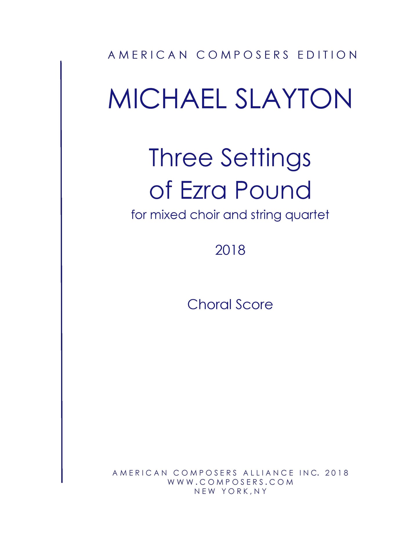 THREE SETTINGS OF EZRA POUND