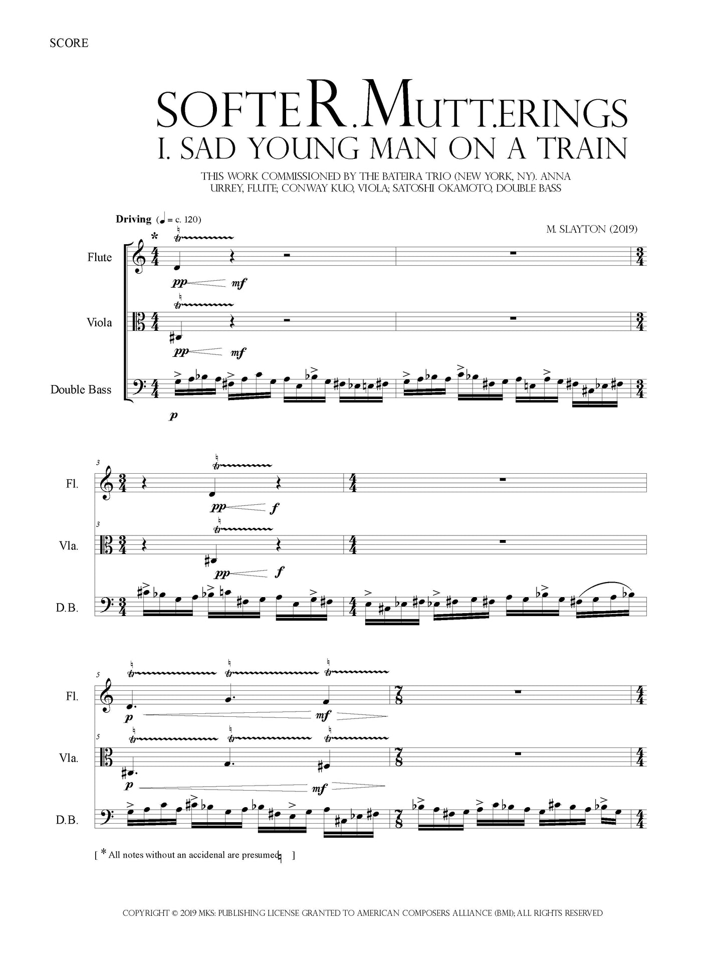 softeR.Mutt.erings (for Flute, Viola, and Double Bass)