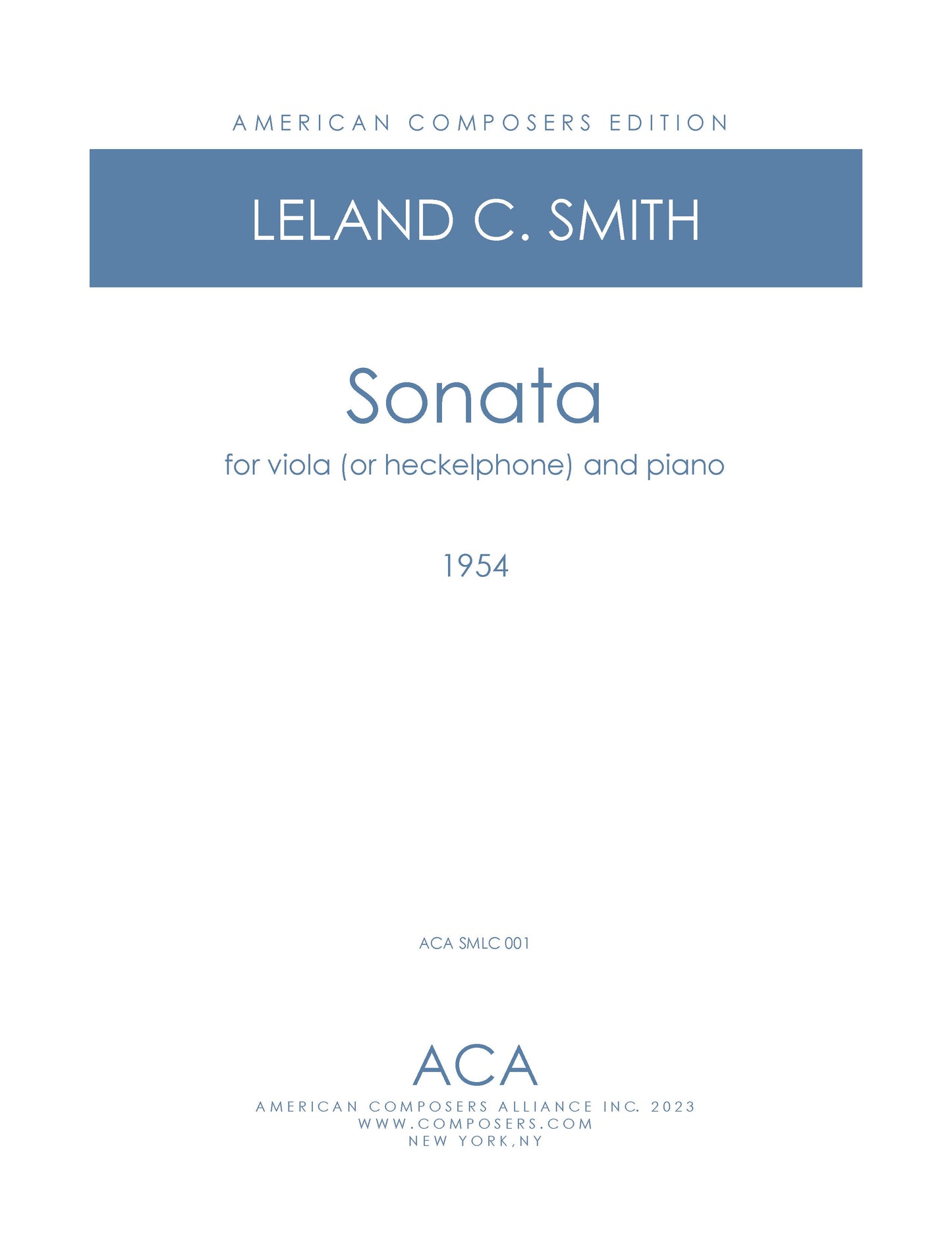 Sonata for Viola (or Heckelphone) and Piano