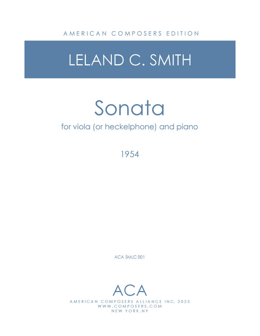 Sonata for Viola (or Heckelphone) and Piano