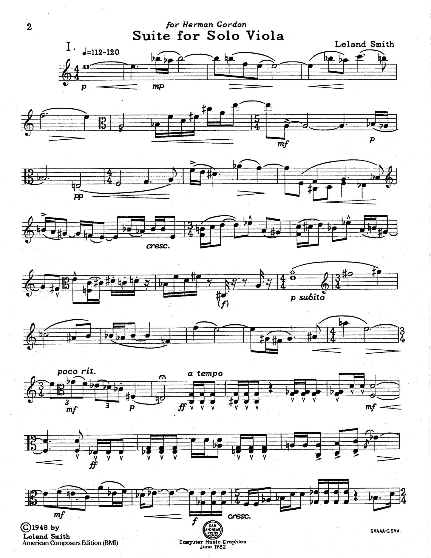 SUITE FOR SOLO VIOLA