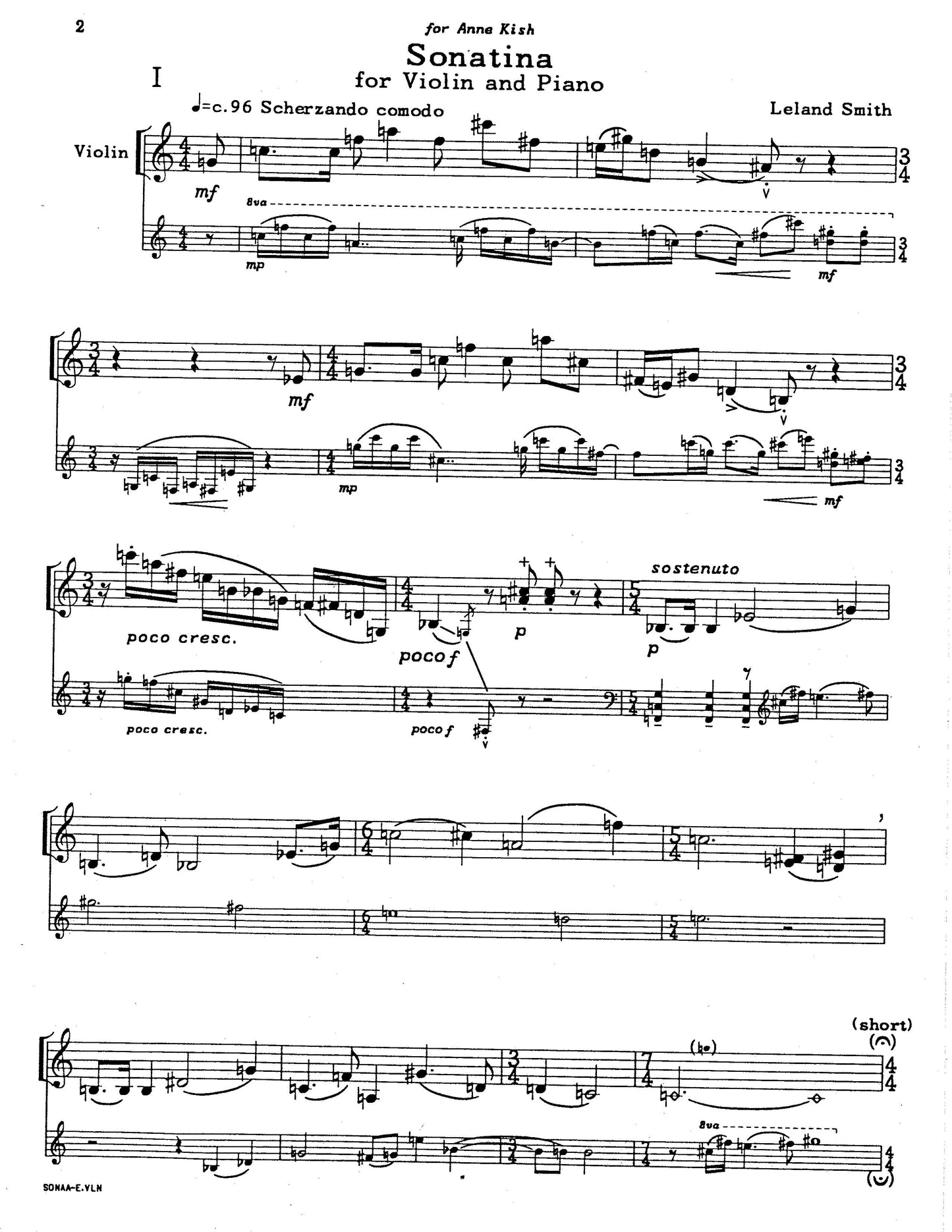 Sonatina for Violin and Piano