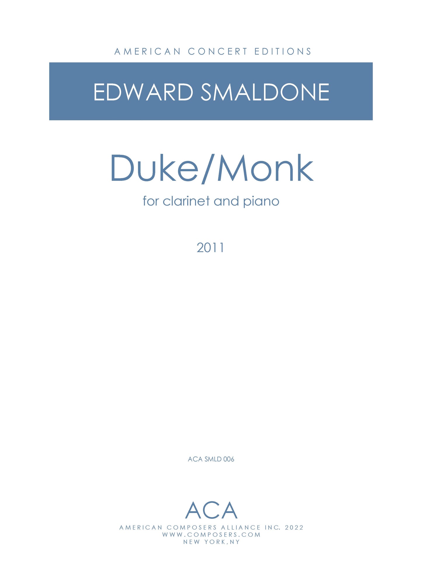 Duke/Monk for Clarinet and Piano