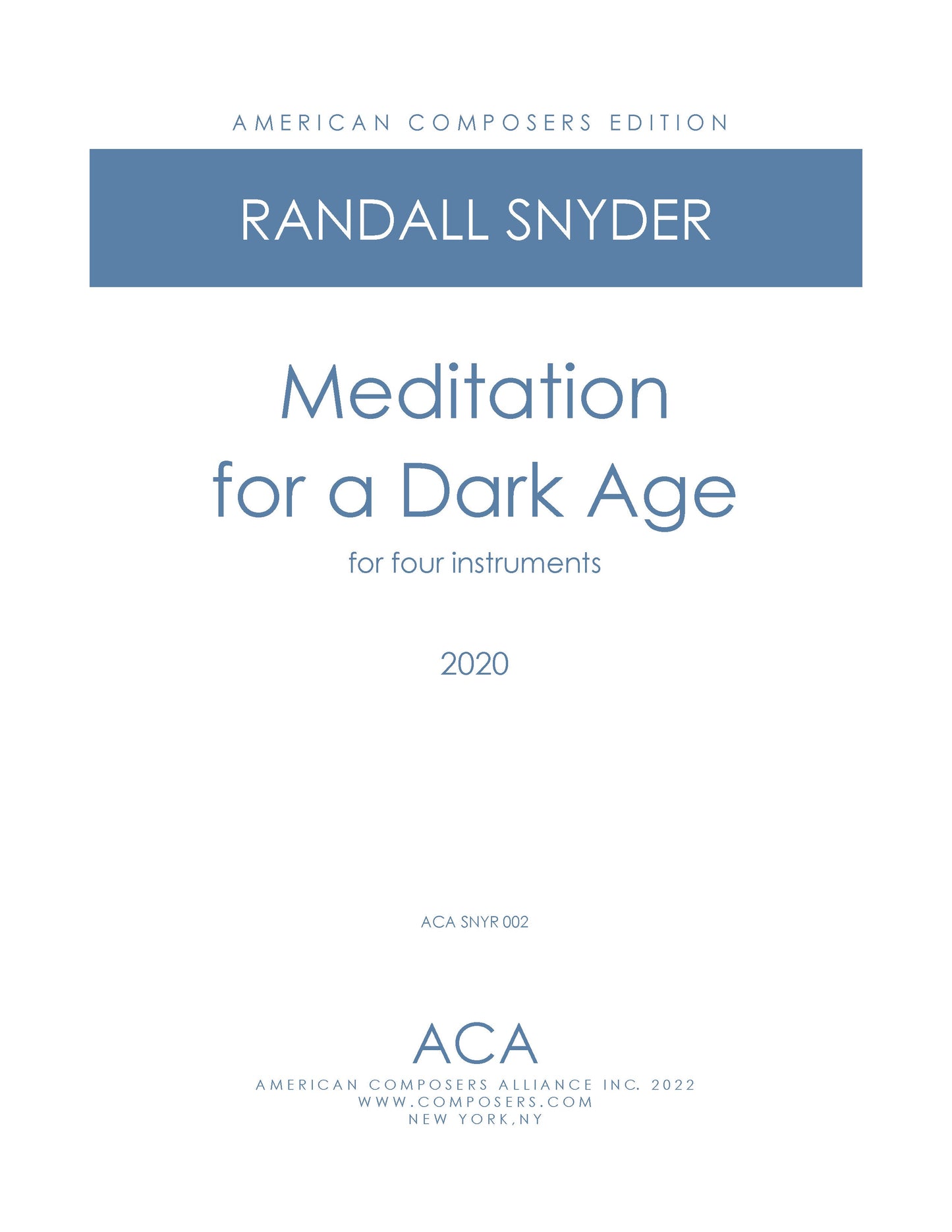 Meditation for a Dark age