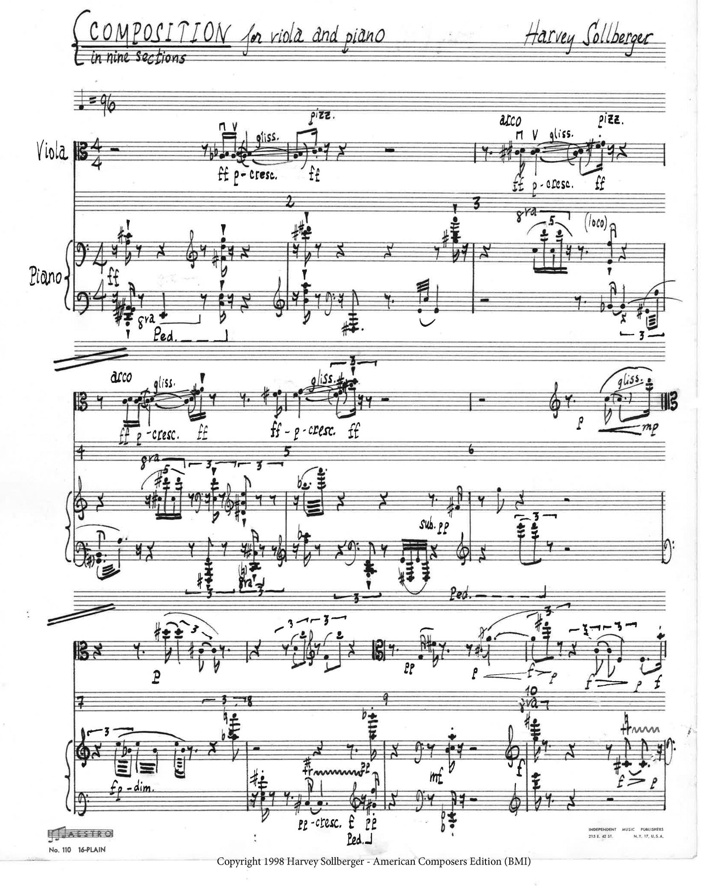 Composition for Viola and Piano