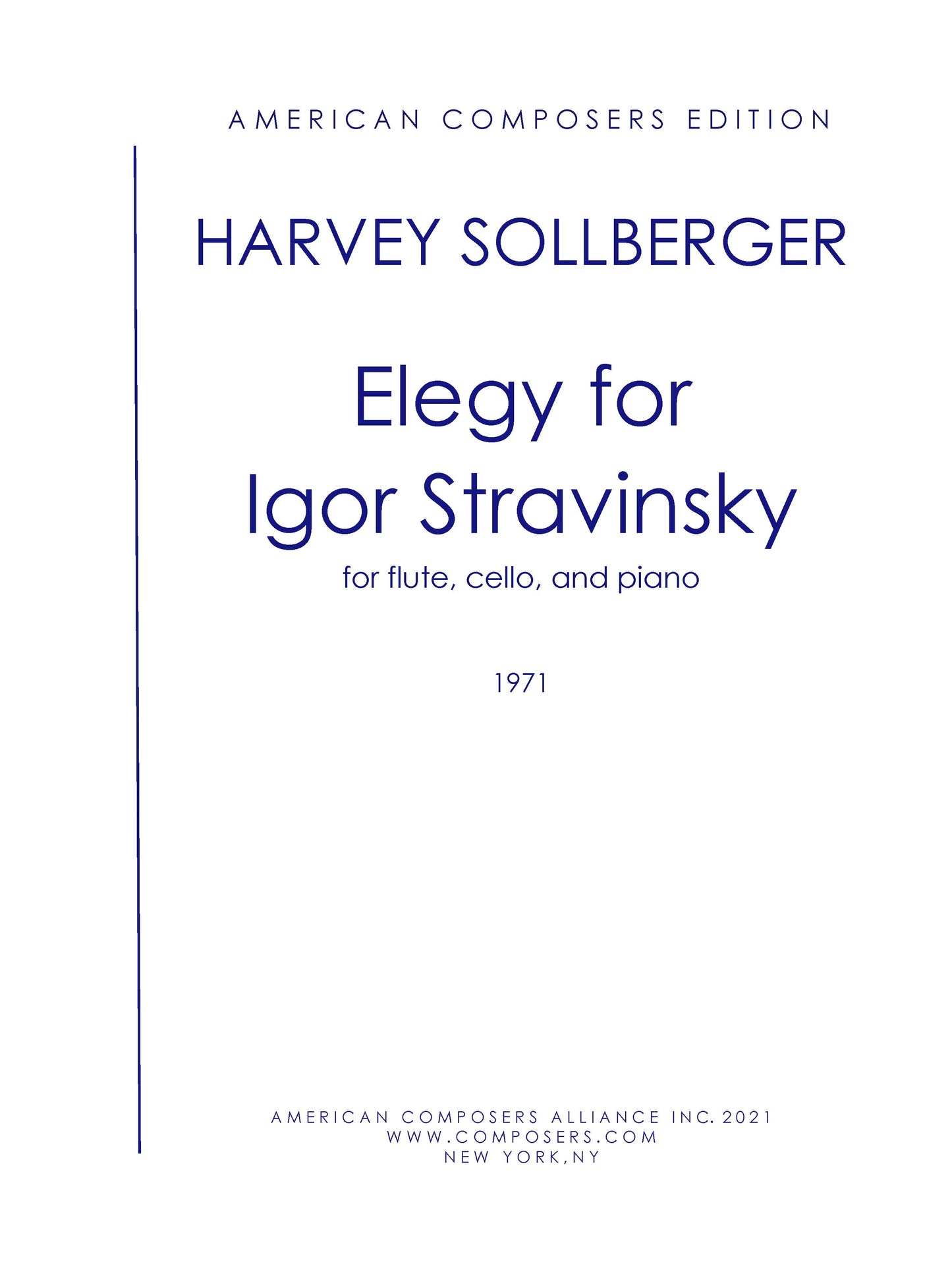 ELEGY FOR IGOR STRAVINSKY