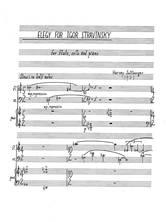 ELEGY FOR IGOR STRAVINSKY