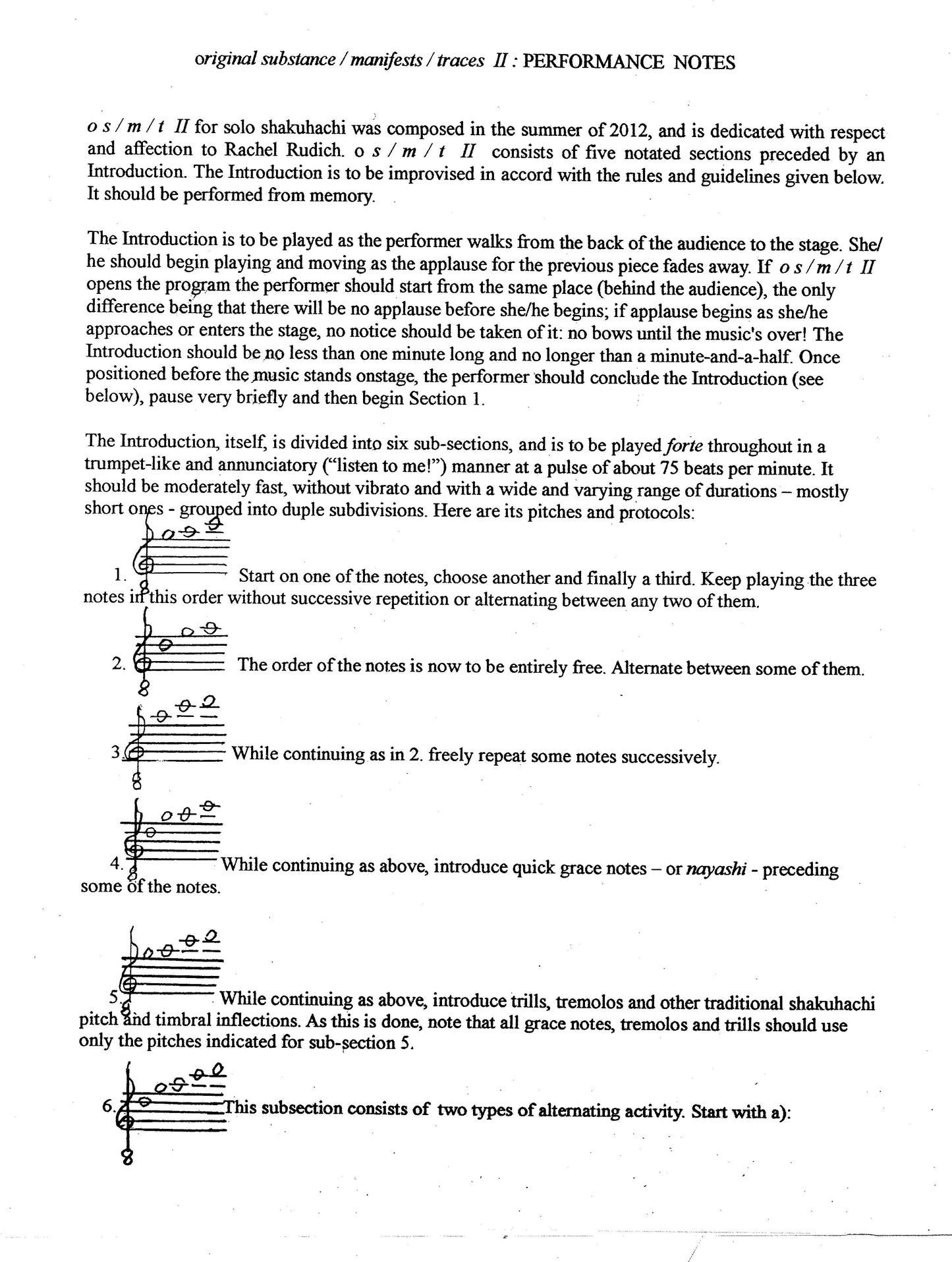 ORIGINAL SUBSTANCE/MANIFESTS/TRACES II