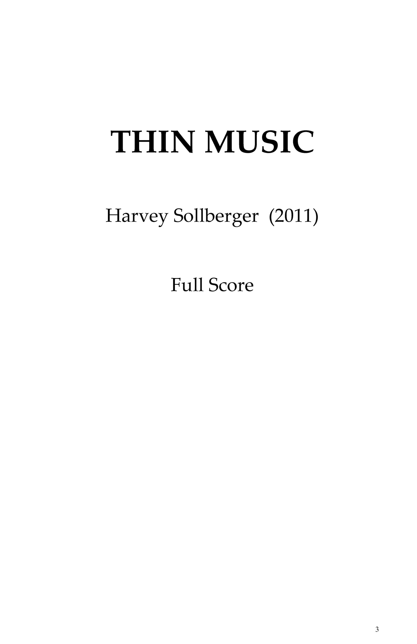 THIN MUSIC/THICK MUSIC Two Pieces for Twenty Players - Thick Music