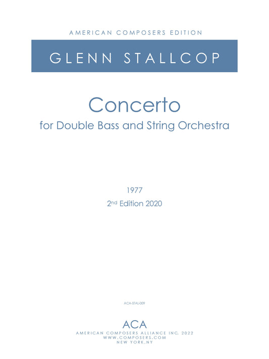 CONCERTO FOR DOUBLE BASS AND STRING ORCHESTRA